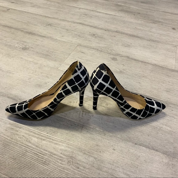 Black and white square print stiletto heel - Picture 4 of 10